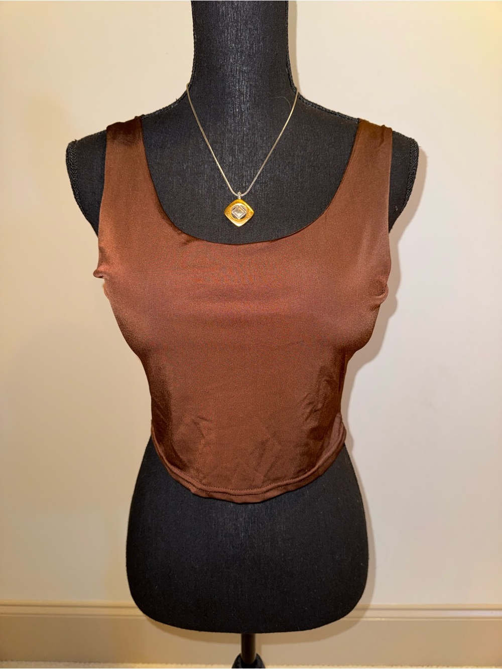 Scoop Neck Brown Women's Tank Top